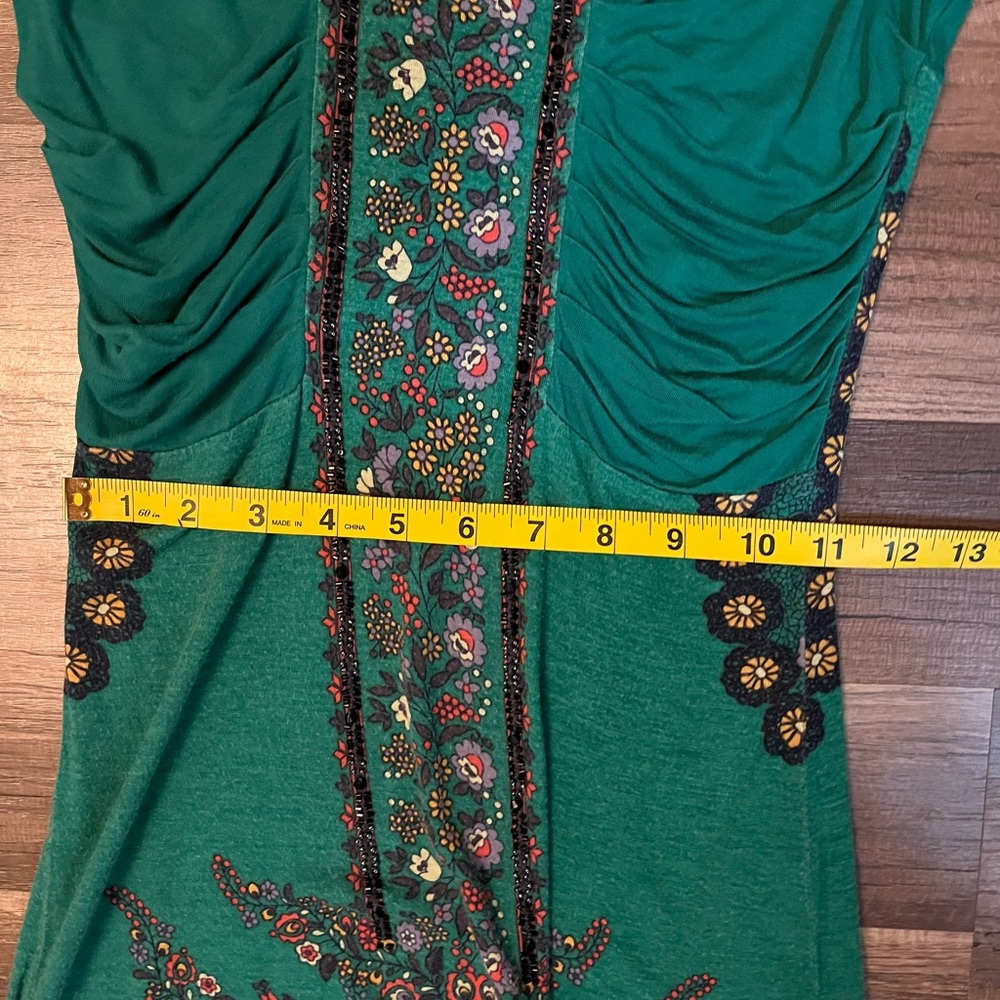 Free People Vintage Boho Beaded & Ruched Tunic SZ Small - Picture 9 of 11